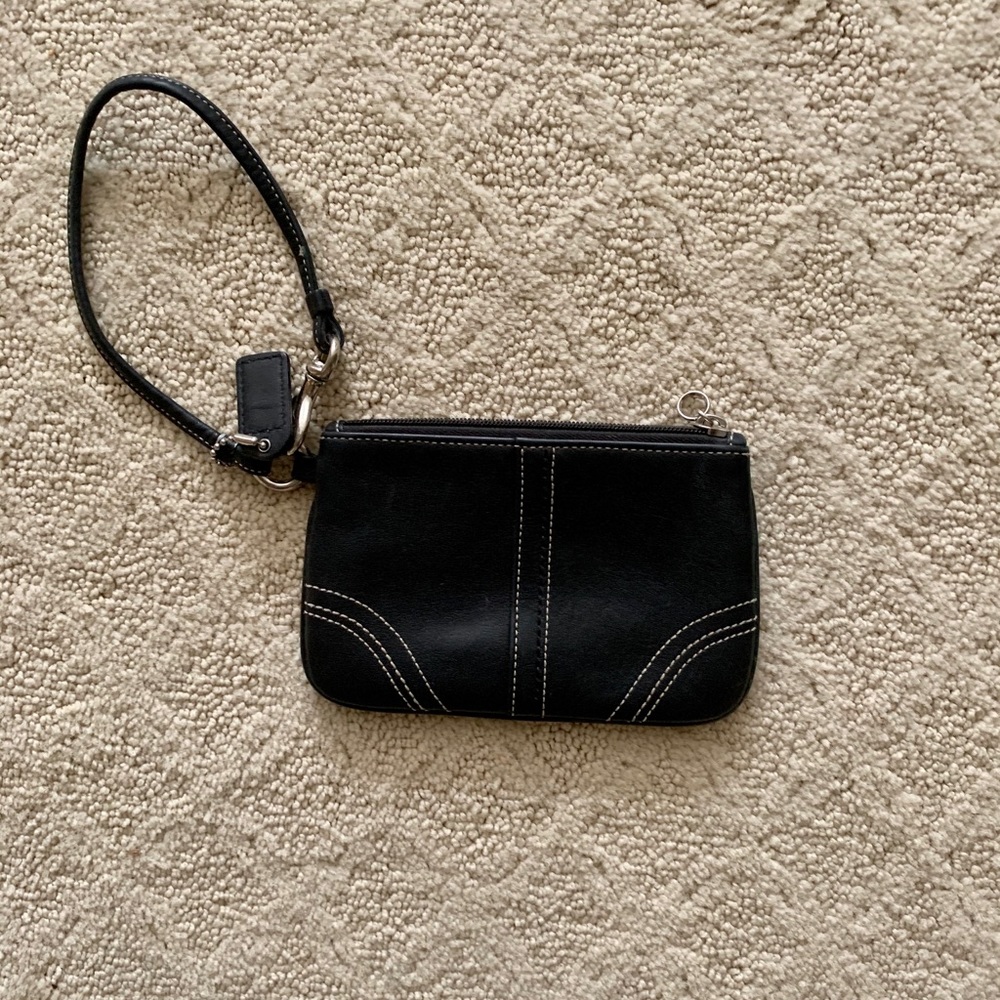 Coach leather wristlet.
